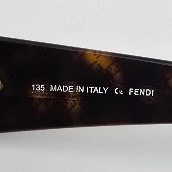 Fendi FS419 214 Tortoise Gold Monogram Frame Brown Lens Sunglasses Italy 58mm main image 4